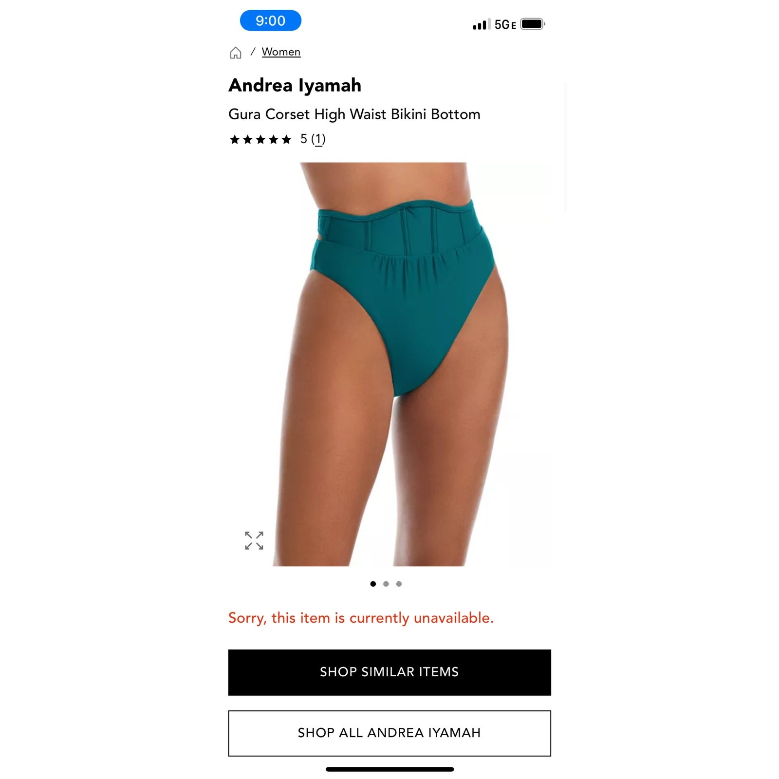 Andrea Lyamah Bikini SET S/M NWT resortwear -GURA high rise corset waist bikini