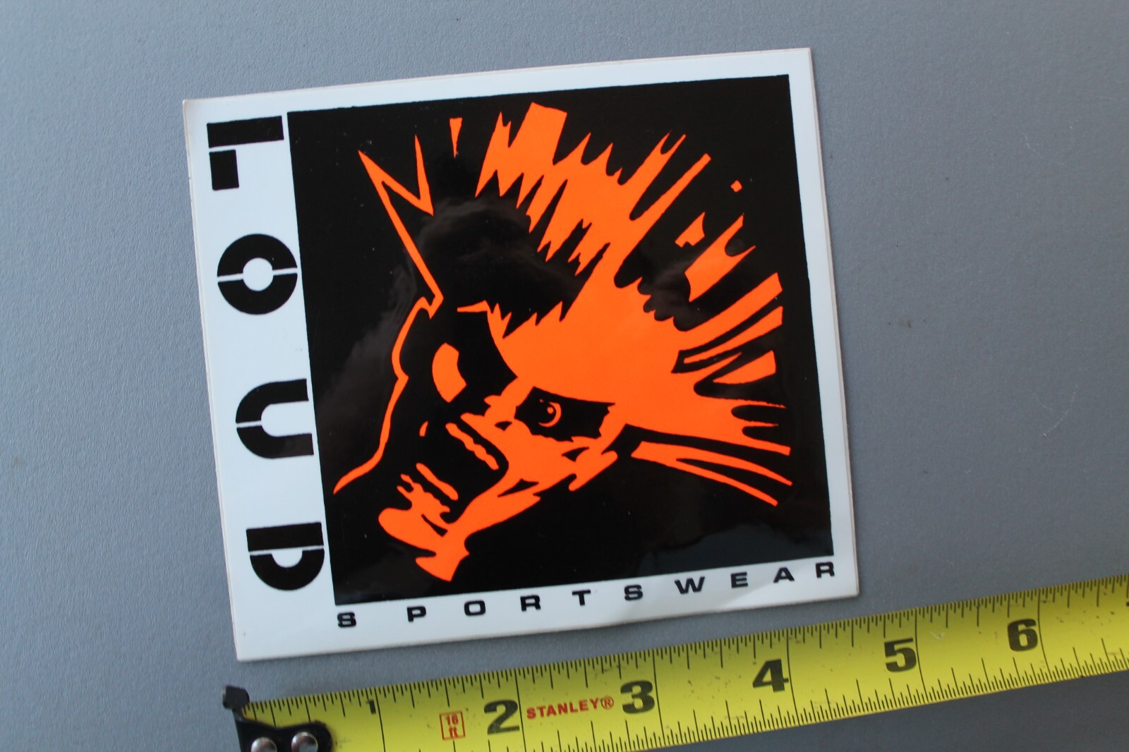 Loud Sports Wear Clothing Skate Neon Orange 80’s OG V69B Vintage Surfing STICKER