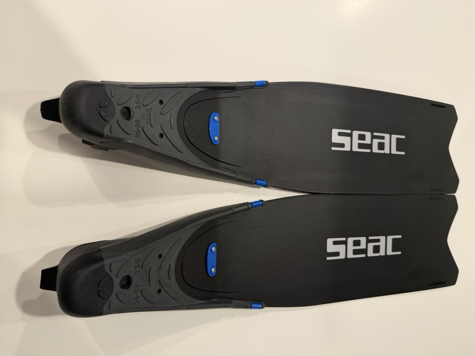 SEAC BM-30 Freediving Long Blade Fins EU 36-38 US Men 4.5-5.5 Women 5.5-7