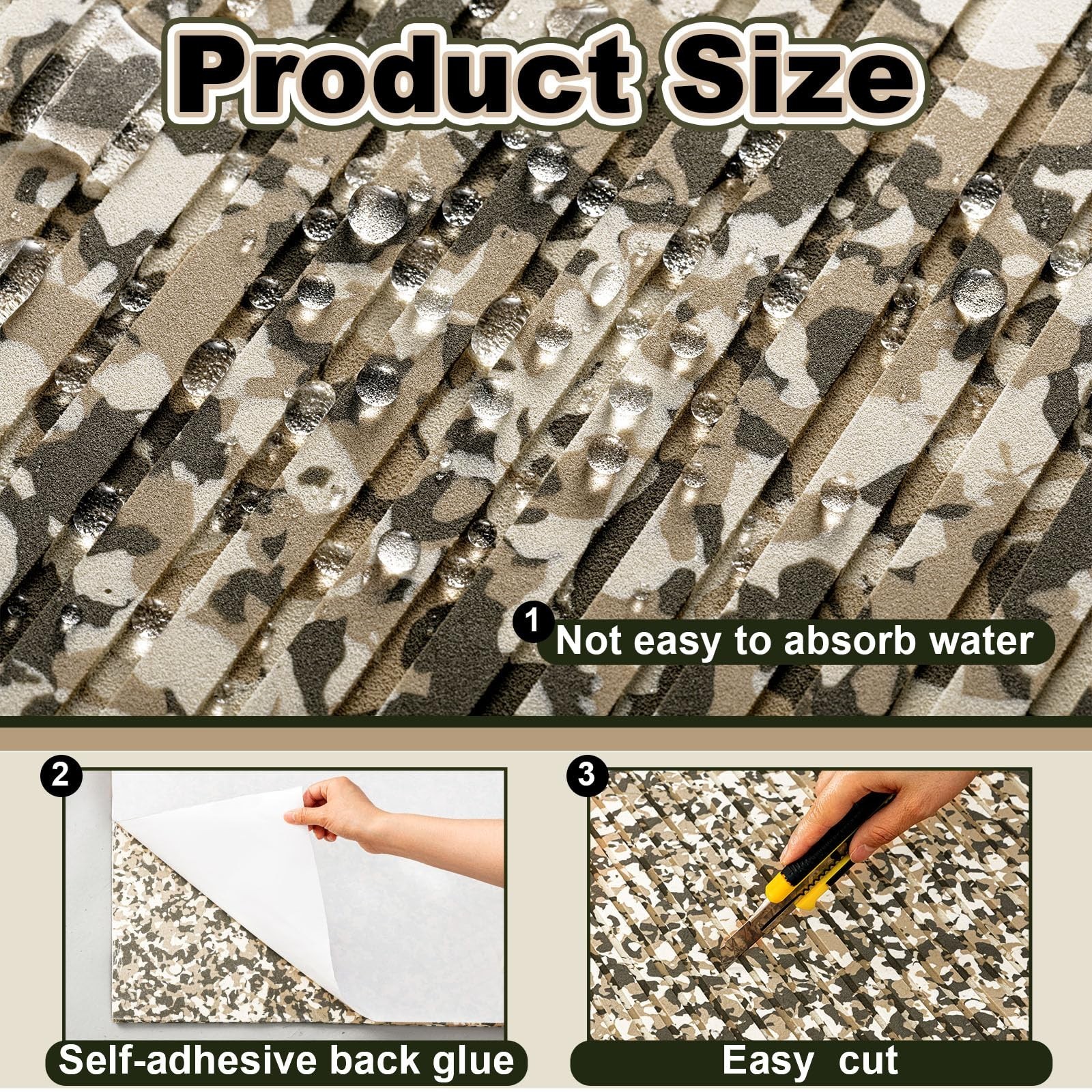 Tinideya Boat Flooring EVA Foam 94” x 47″ Boat Decking Non Slip Marine Camo …