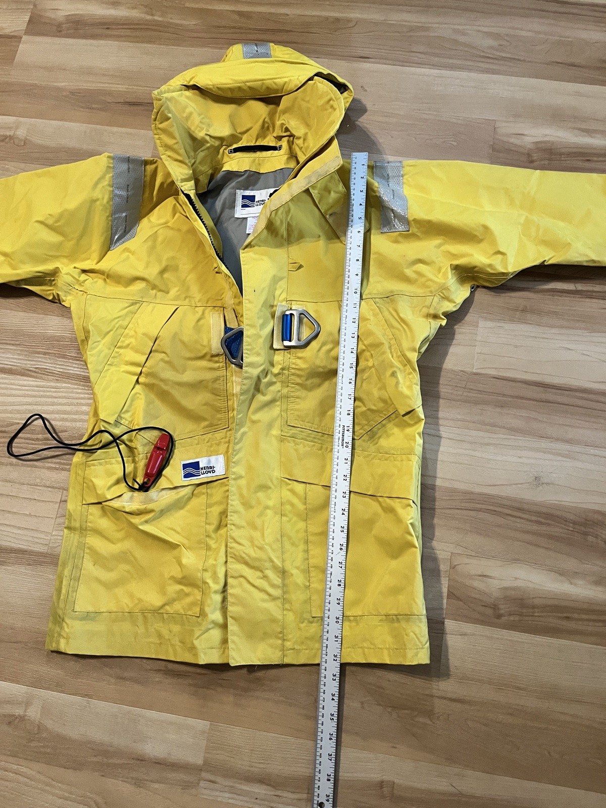 Vintage Henri Lloyd Sailing Jacket Heavy Duty Foul Weather Gear Yellow Size S