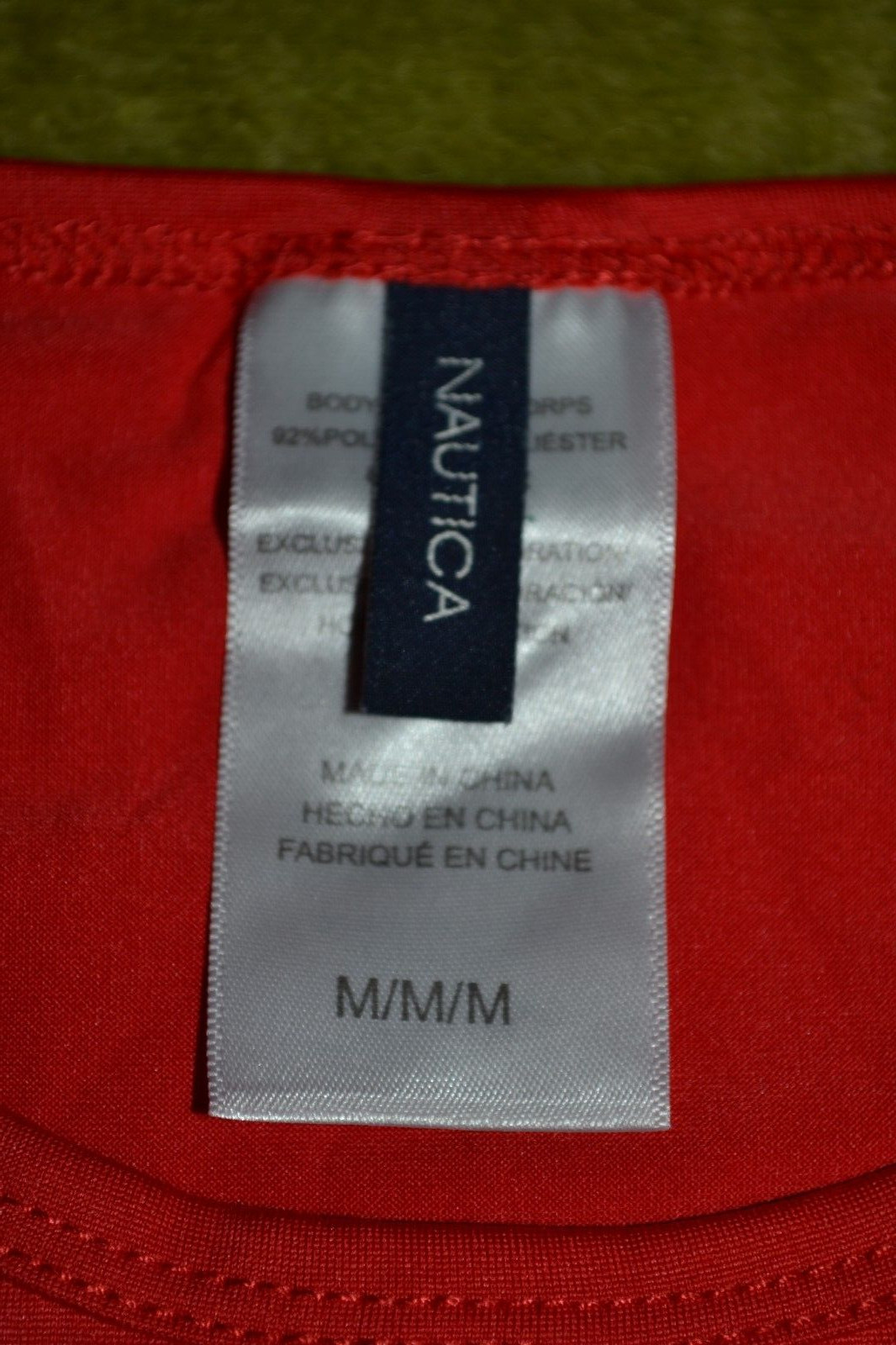 Nautica Performance Rash Guard Beach Sun Defender Long Sleeve Shirt Medium