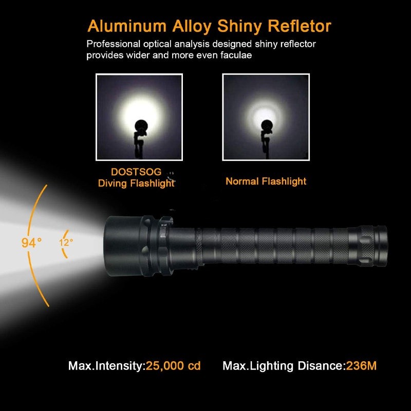 80000 LM Diving Torchlight Scuba Torch Light Underwater 50m Diving Flashlight US