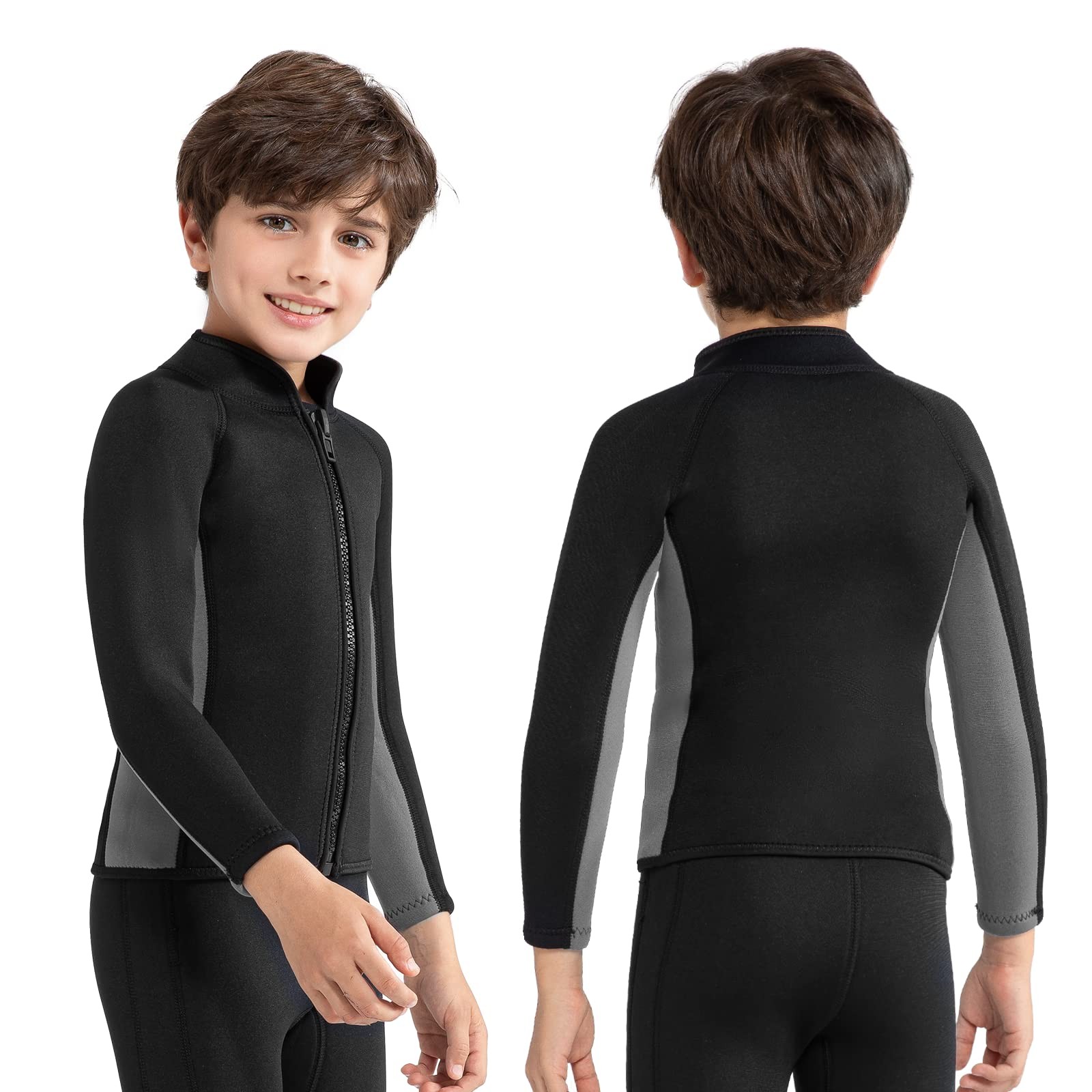 Intboss Kids Jackets 3Mm Tops Boys Long Sleeve Neoprene Wet Suit Jackets Front