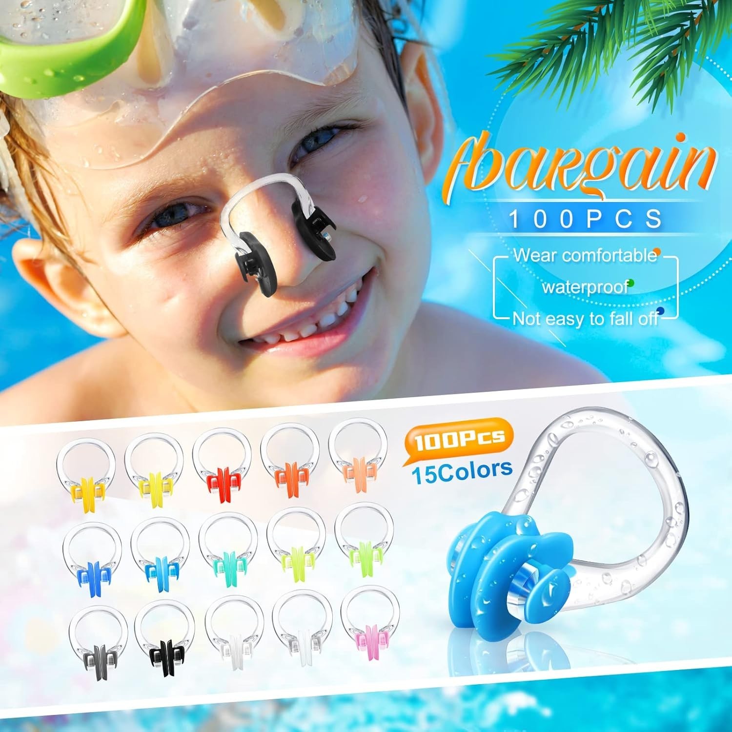 Waterproof Nose Plugs for Swimmers – 100 Pcs