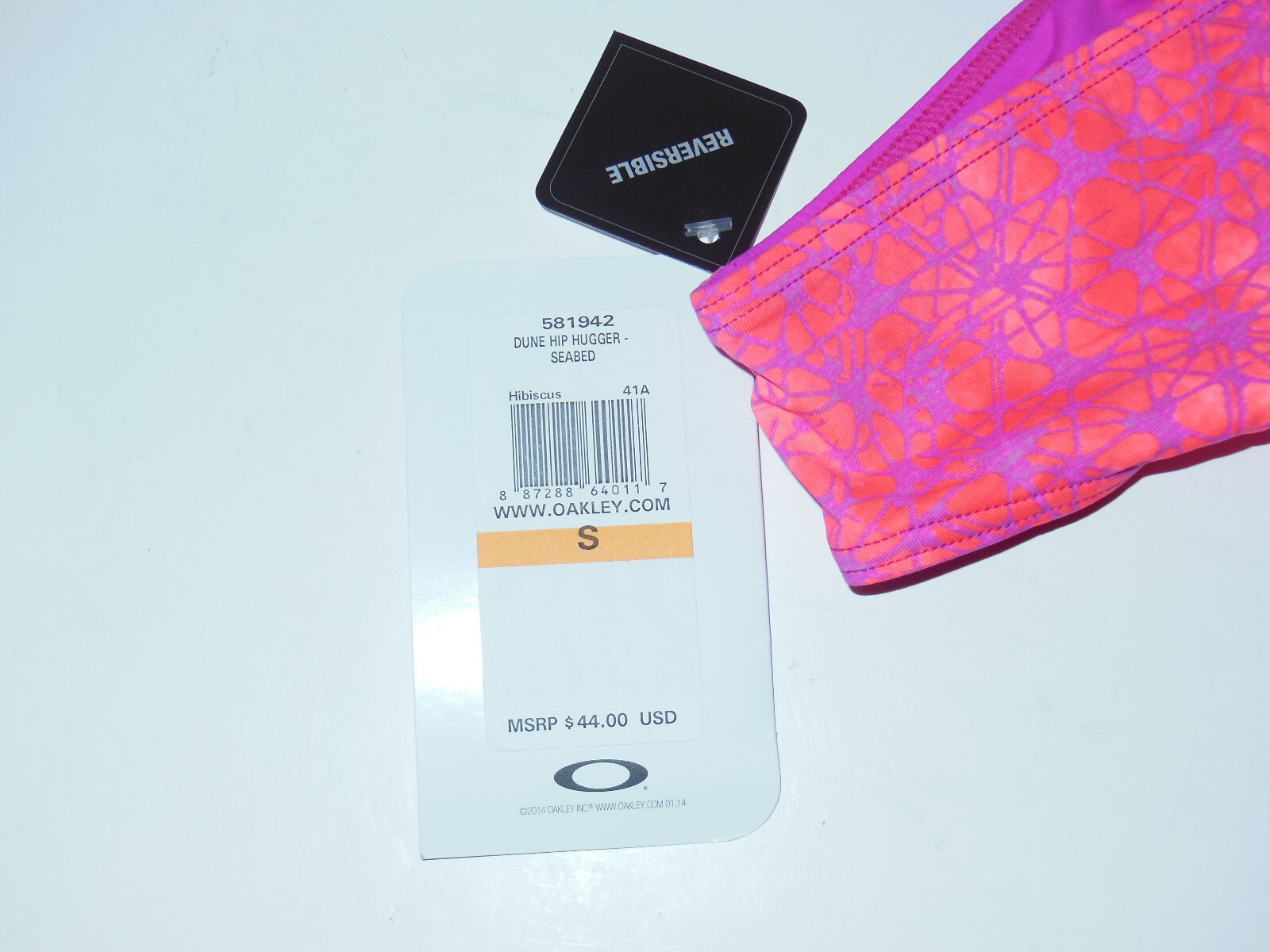 Oakley Dune Hip Hugger Seabed Reversible Swim/Beach Bottoms Women Small Hibiscus