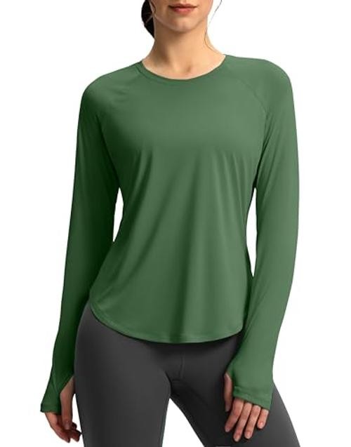 Womens Sun Shirts UPF 50+ UV Protection Lightweight Quick Medium Army Green