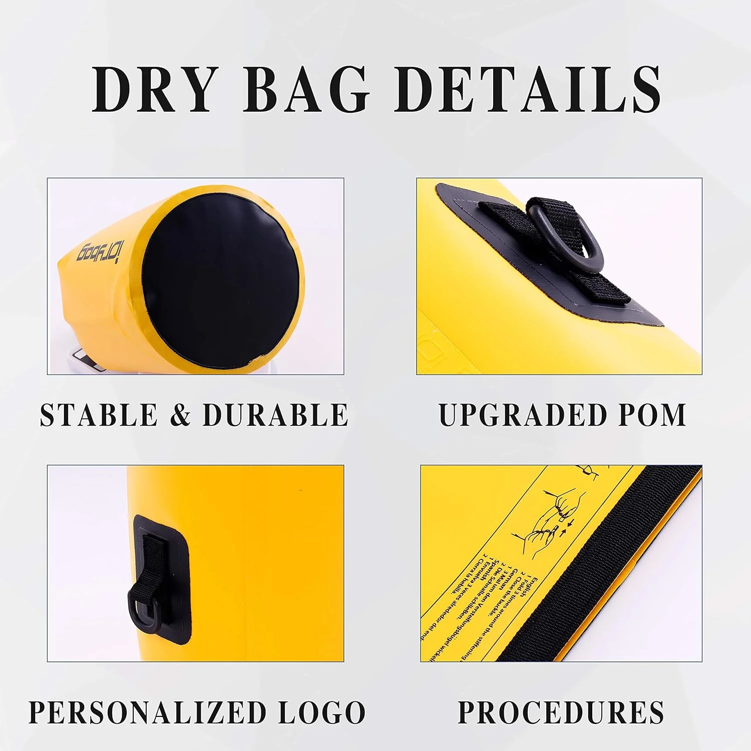 IDRYBAG Dry Bag for Kayaking Waterproof 2L/5L/10L/15L/20L, Small Dry Sack Waterp