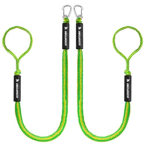4FT Bungee Dock Lines,Boat Dock Rope,Jet Ski 4ft-5.5ft Yellow/Green