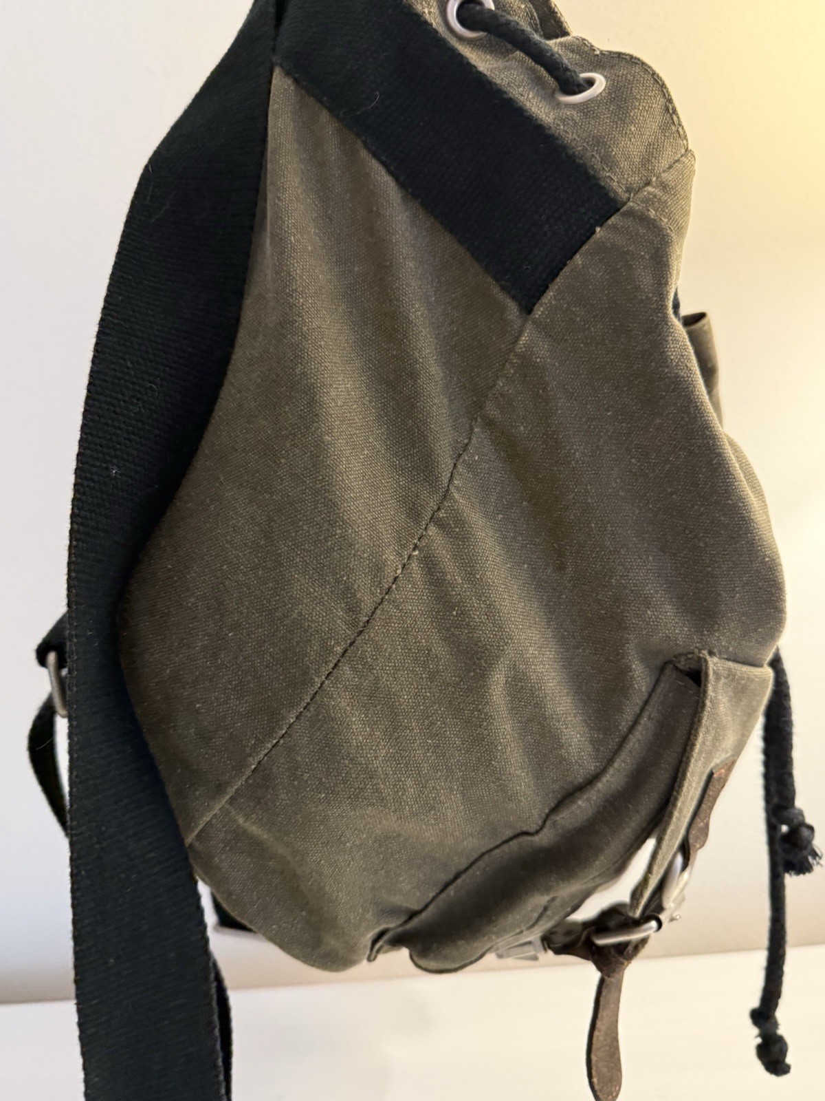 ✿ PURE Hemp Canvas Backpack Small Army Green Boho Rucksack Eco Hemp Bag