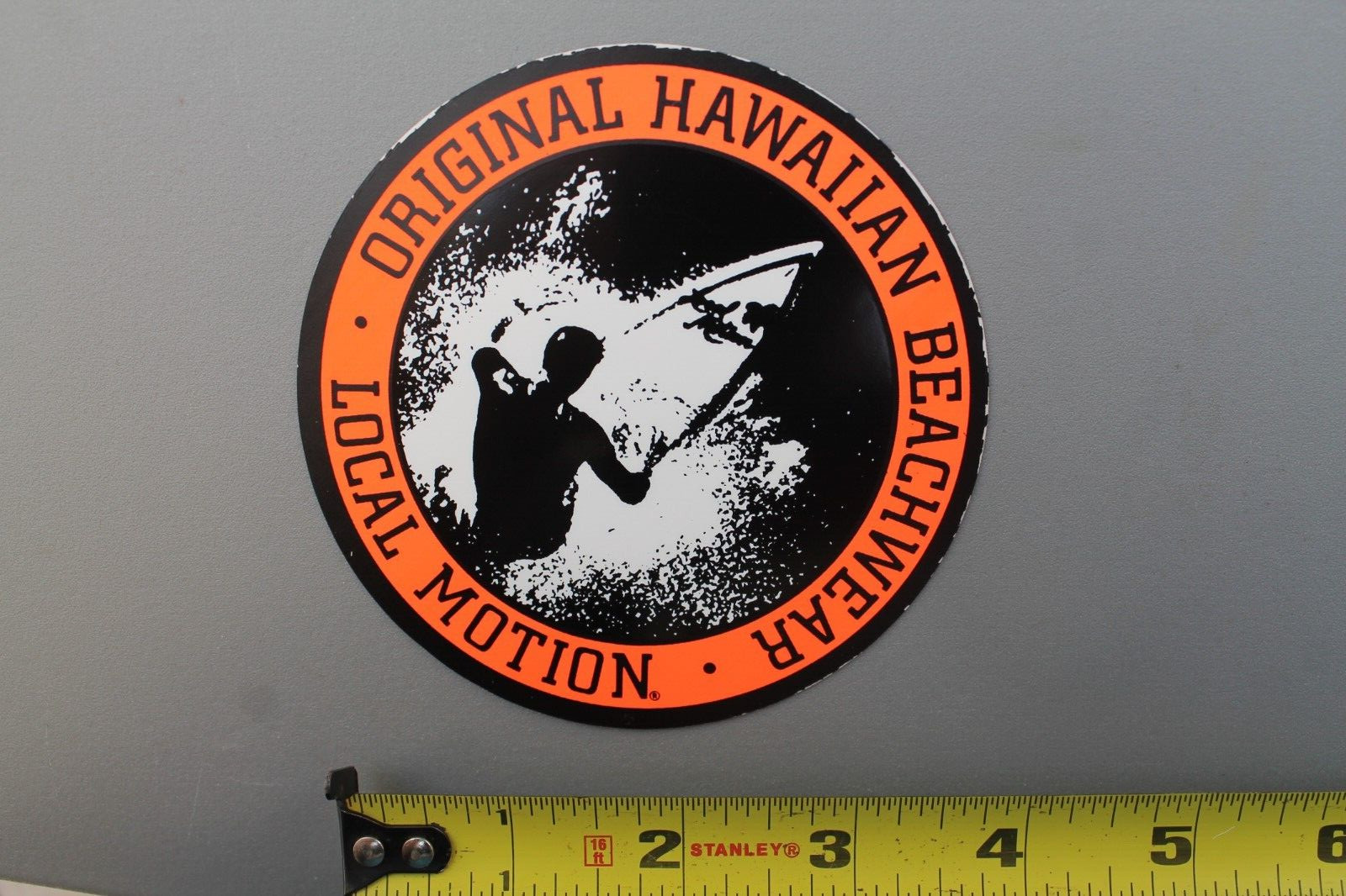 LOCAL MOTION Hawaii Neon Orange Surfboards LM2 OG 80’s Vintage Surfing STICKER