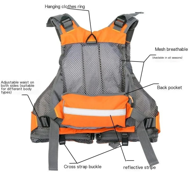 Fly Fishing Vest – Fishing Safety Life Jacket for with foam Army Green