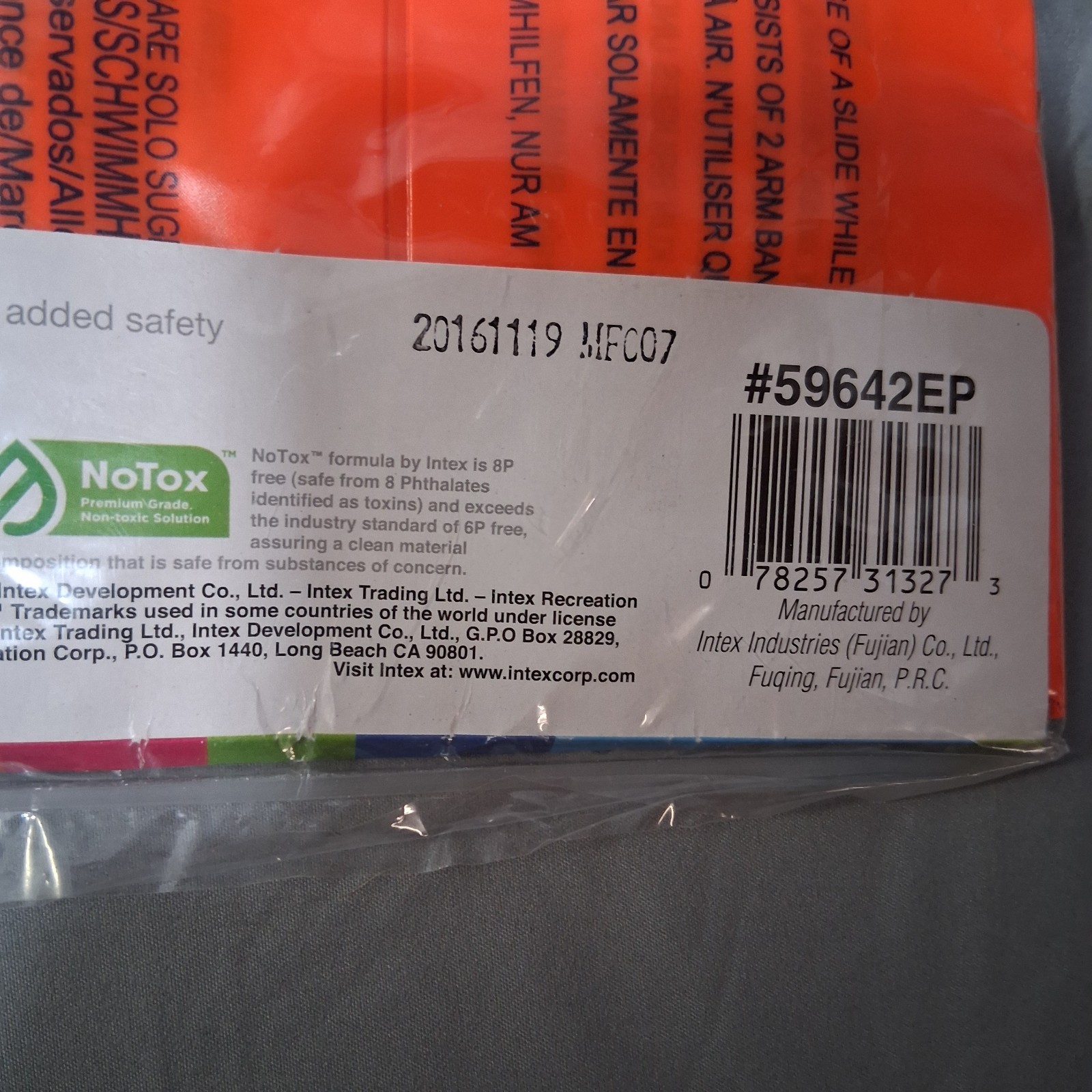 NEW Intex Large Arm Bands Swimming Floaties Orange Kids Ages 6-12 10in x 6.5in