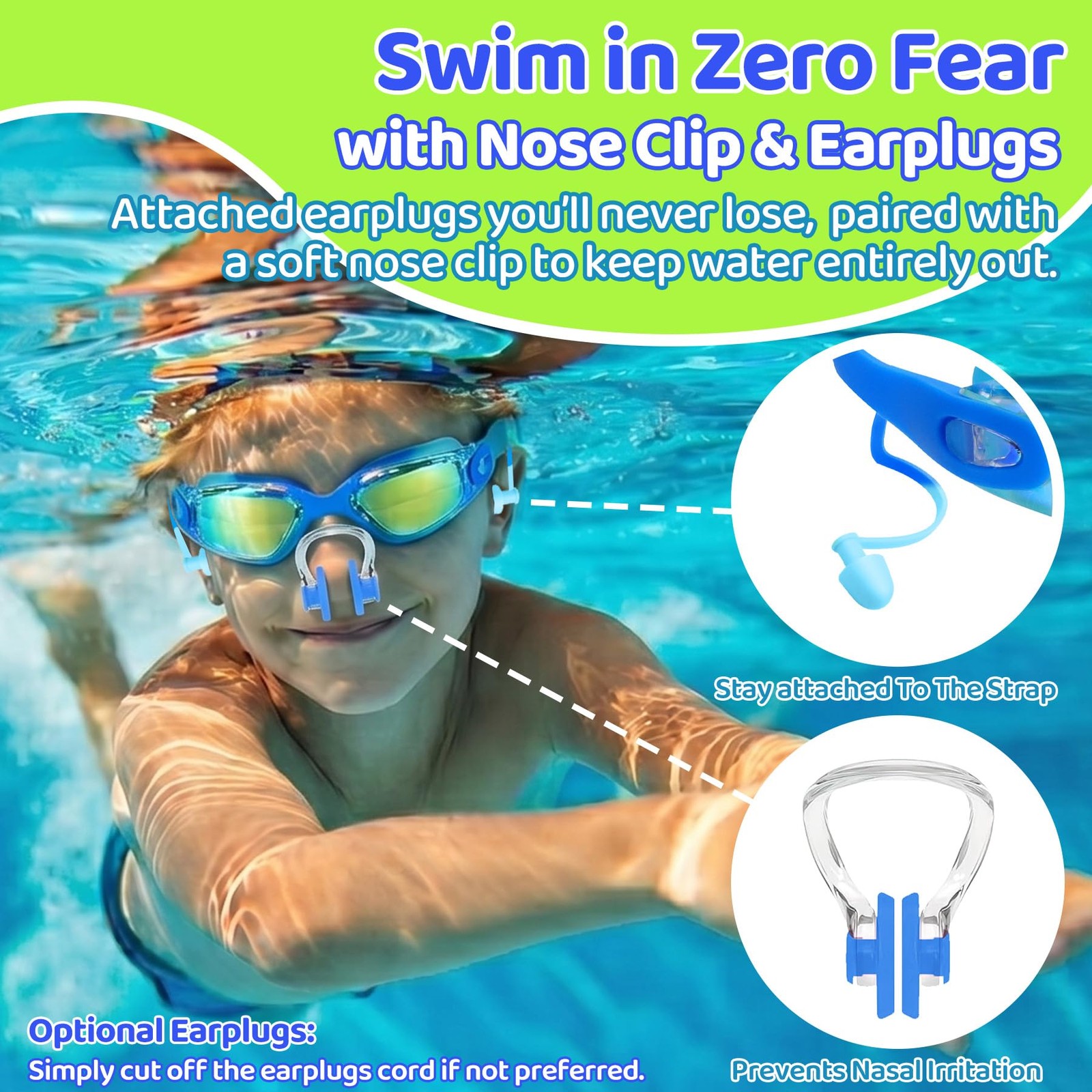 Swimming Goggles for 3-15 years-2 Pack, Goggles Anti-Fog/UV No Leaking Swim G…