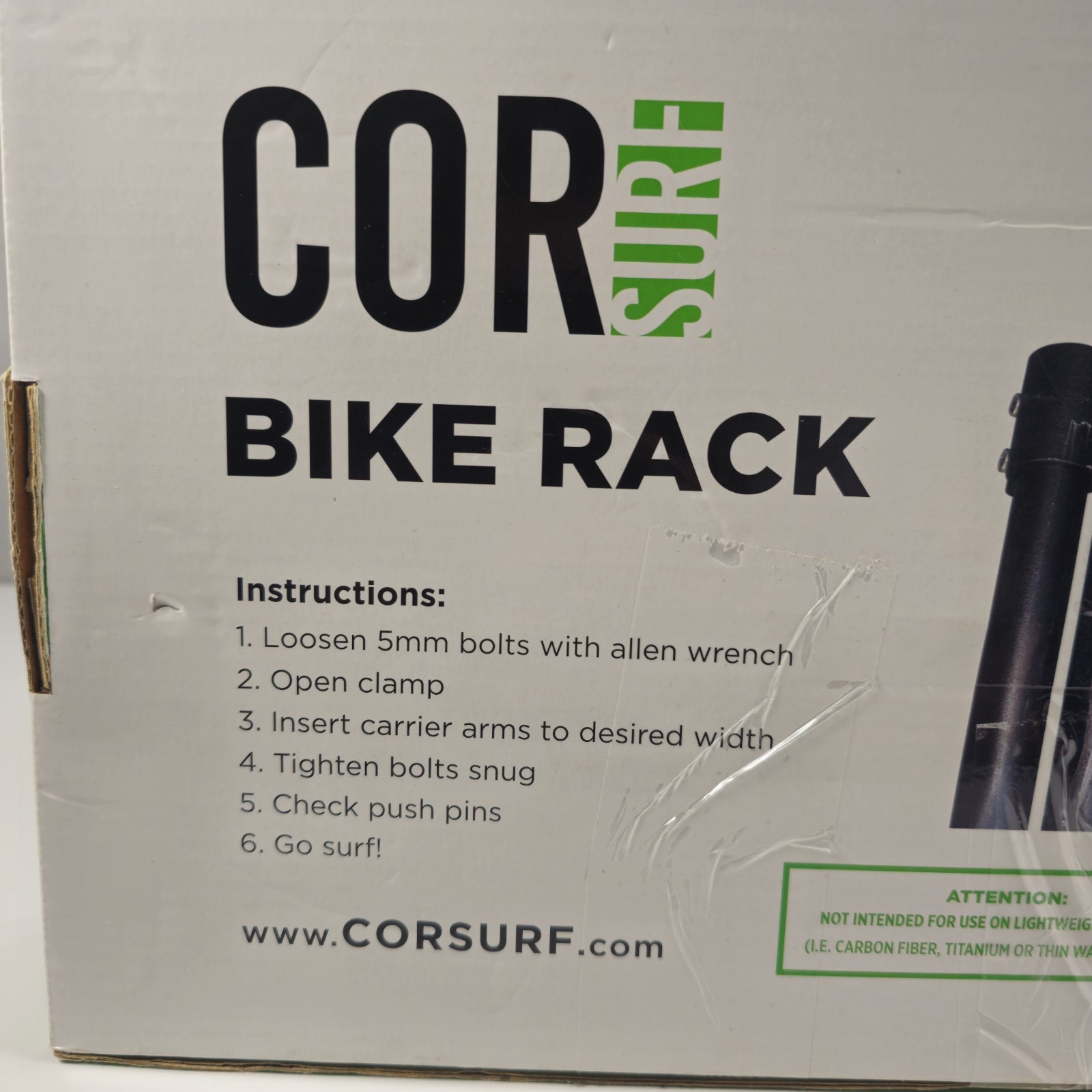 COR Surf Bike Surfboard Rack Seat Post Mount Adjustable Green/Black