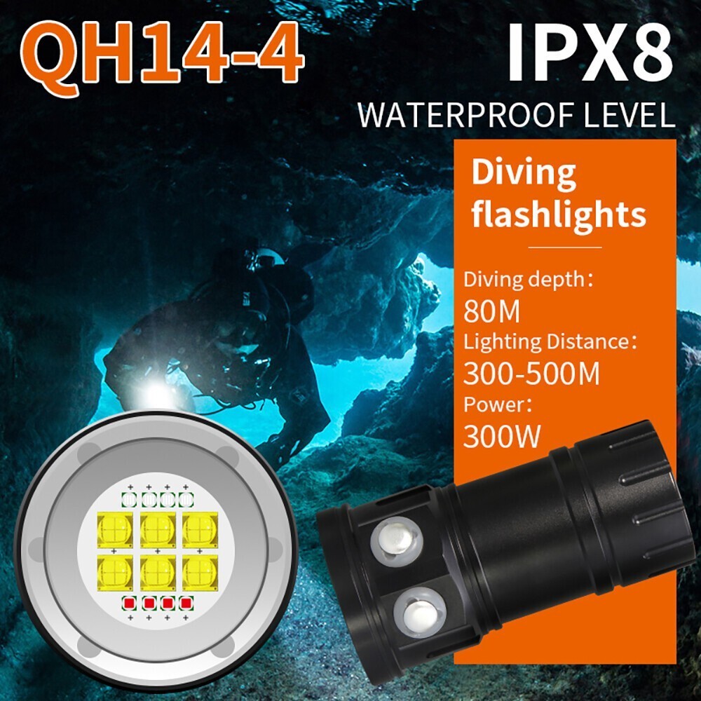 25000LM Scuba Diving Light Underwater LED Flashlight Dive Underwater Lighting