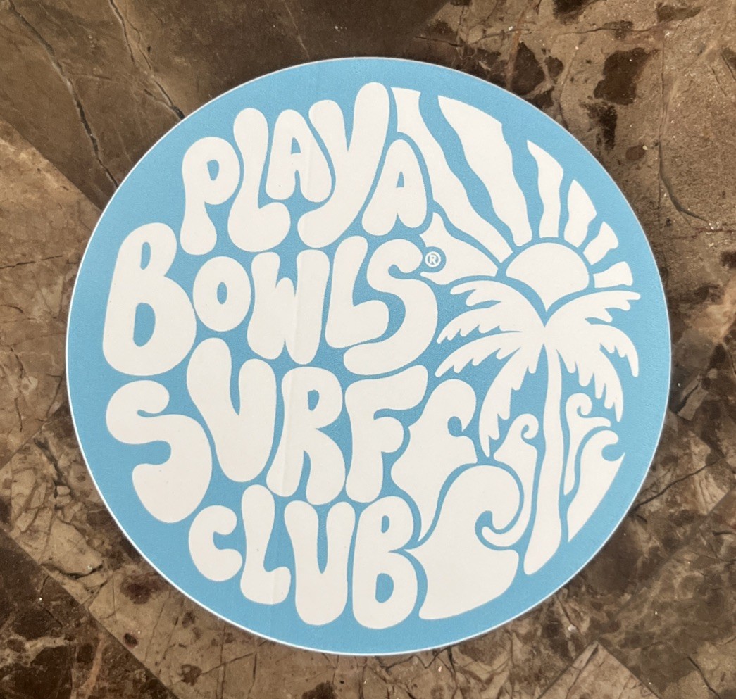 NEW Playa Bowls Surf Club Vinyl Sticker Decal – New Jersey 2026