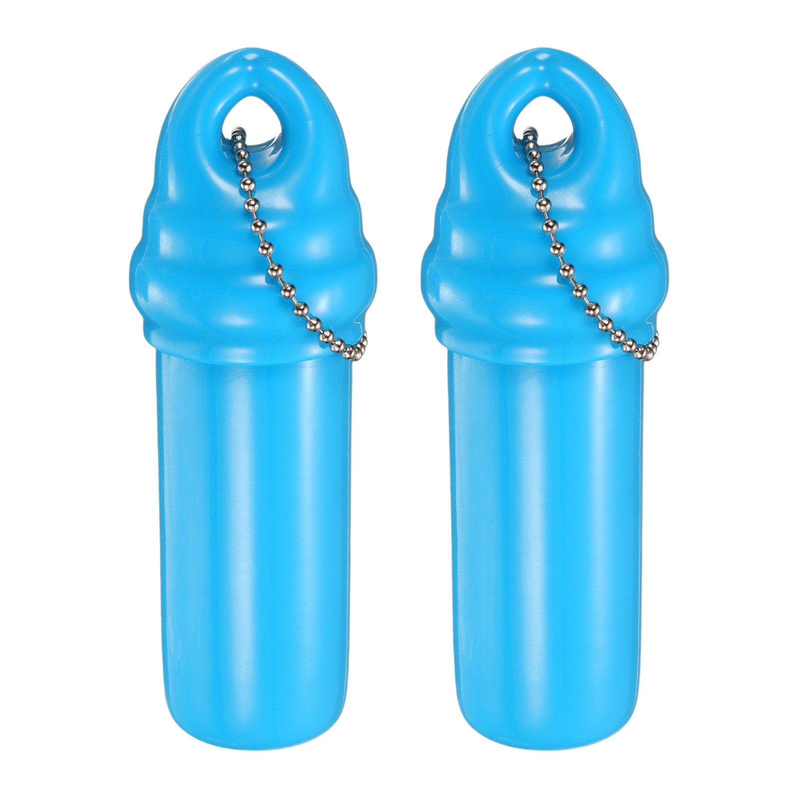 2Pcs Floating Keychain, Float Key Ring Holder with Waterproof Container Sky Blue