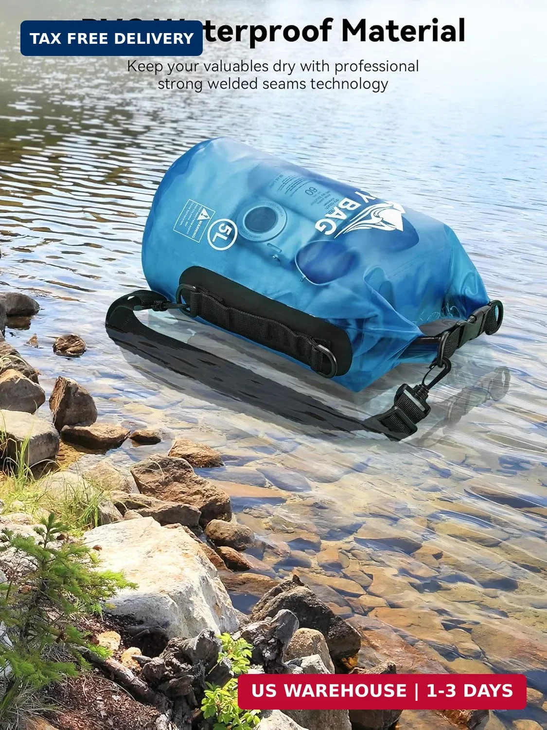 HEETA Dry Bag Waterproof for Women Men, 5L/10L/20L/30L/40L Roll Top Lightweight