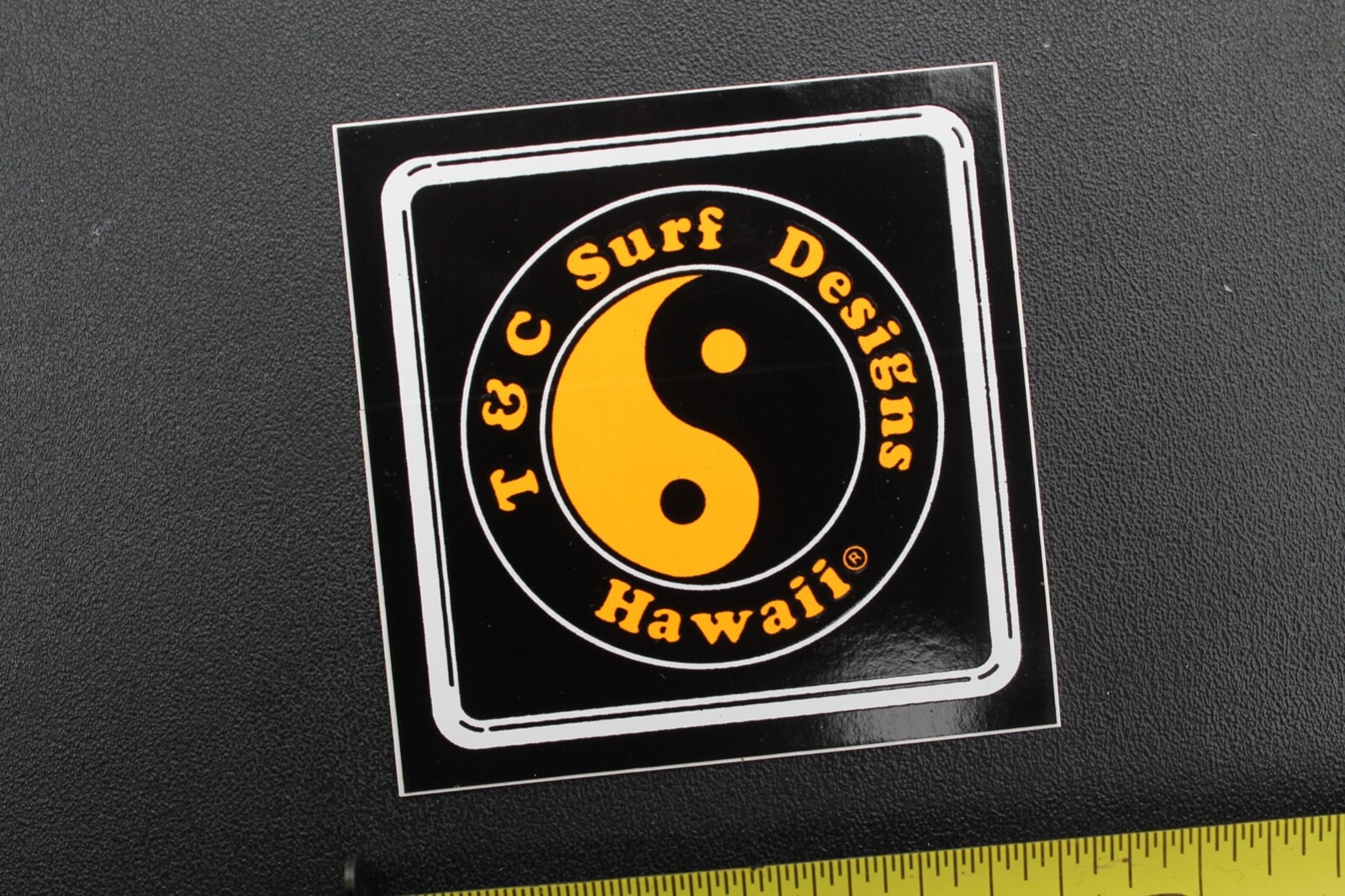 T&C Town & Country Surfboards 80’s Neon Orange Black OG Hawaii Surfing STICKER