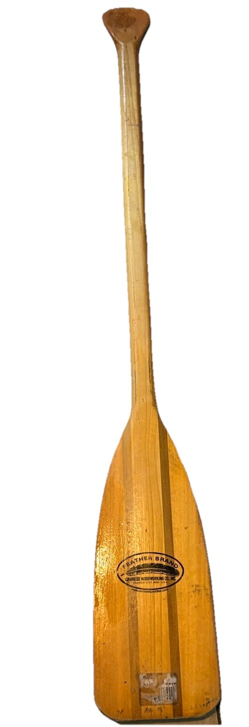 Feather Brand 41″ Wood Canoe Paddle Oar by Caviness Woodworking Co. Lake Decor