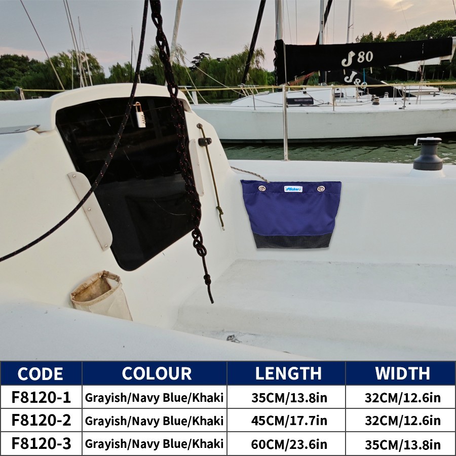 Flicker Marine Rope Storage Bag–Waterproof Line Organizer Pouch with Mesh Bottom