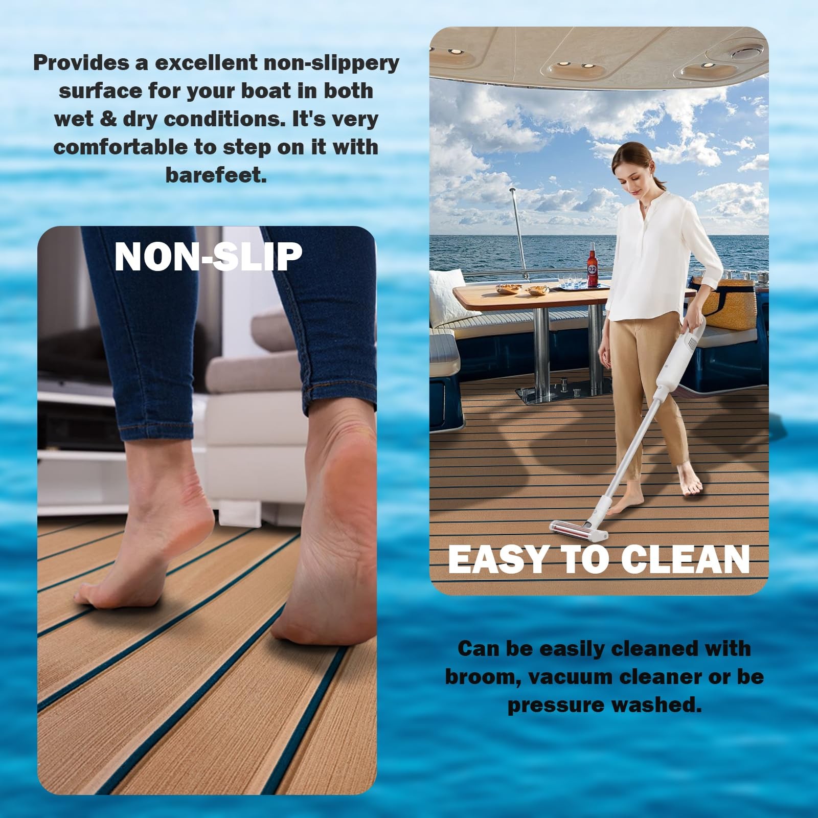 Boat Flooring EVA Foam Decking Sheet Faux Teak Marine Mat NonSlip Boat Carpet…
