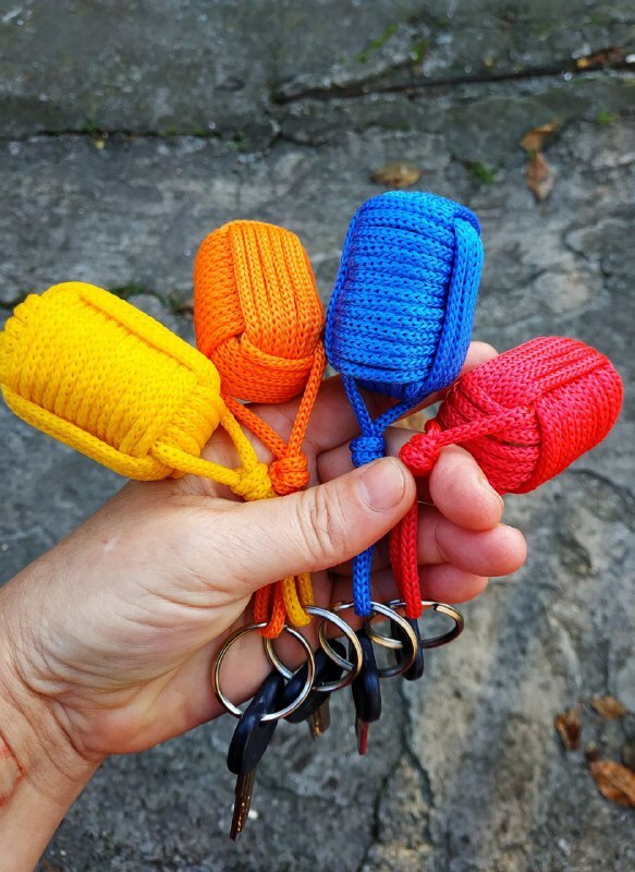 Handmade Yellow Floating Cork Sailor Key Chain Kayak Boat Sailing Float Buoy