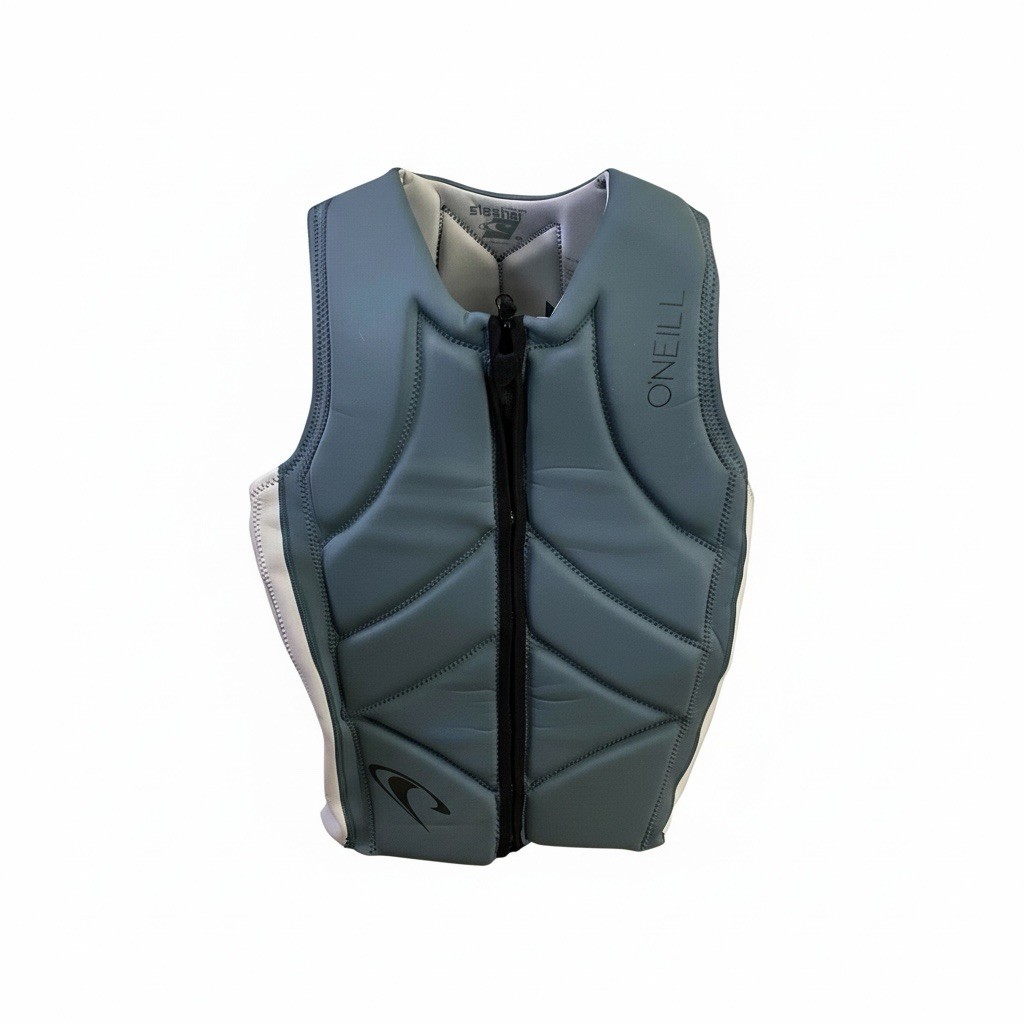 O’Neill Slasher Comp FZ Vest XL Cadet Blue Cool Gray Wakeboard Impact