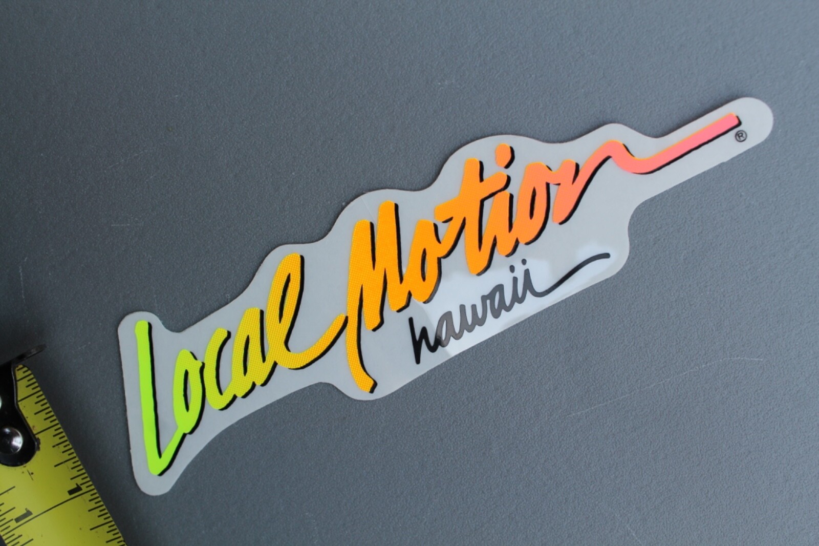 LOCAL MOTION Hawaii Surfboard Neon Orange Fade 80’s LM1A Vintage Surfing STICKER