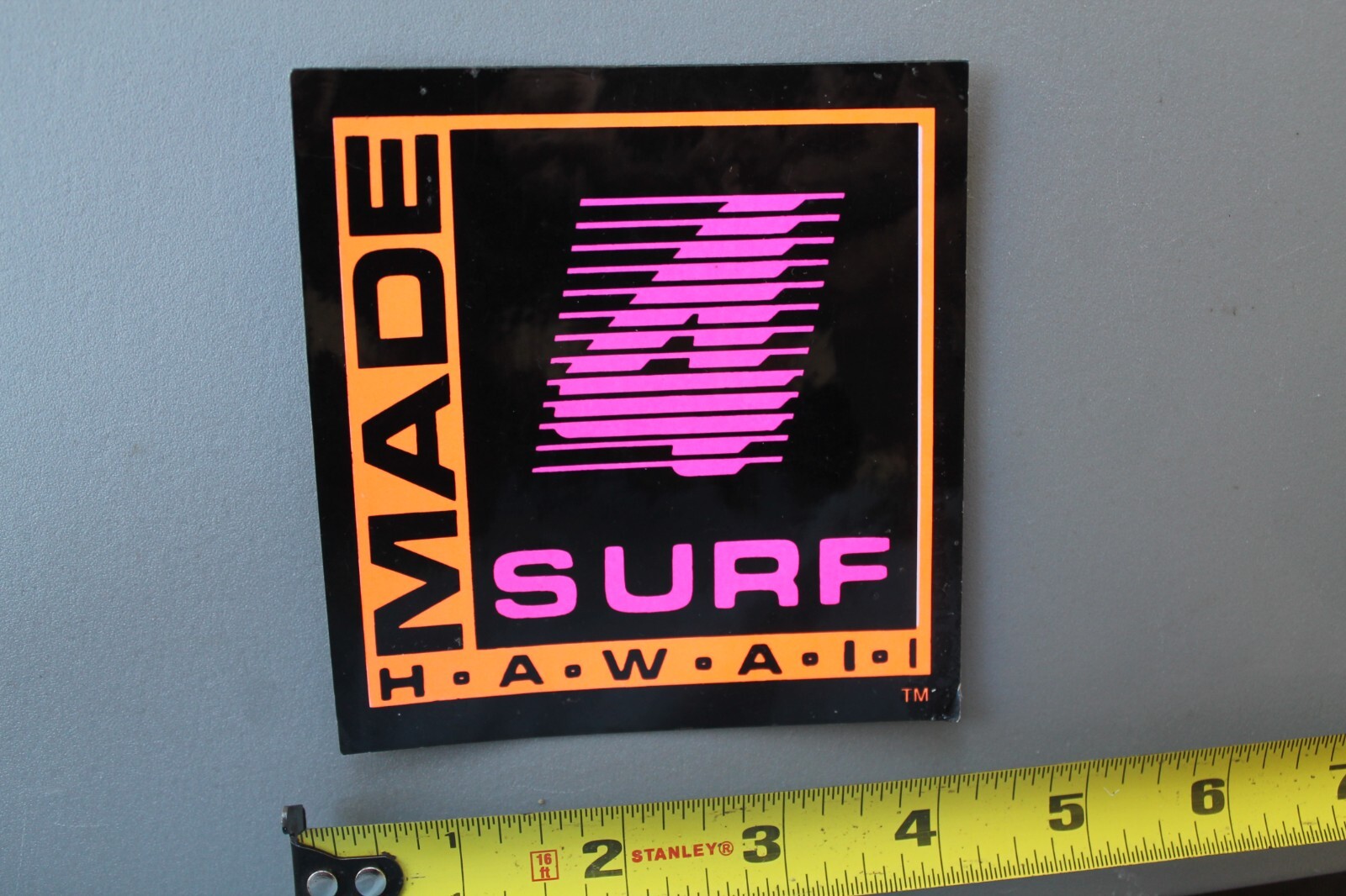 Made 4 Surf Hawaii Neon Pink Orange Aloha 80’s Rare V69A Vintage Surfing STICKER
