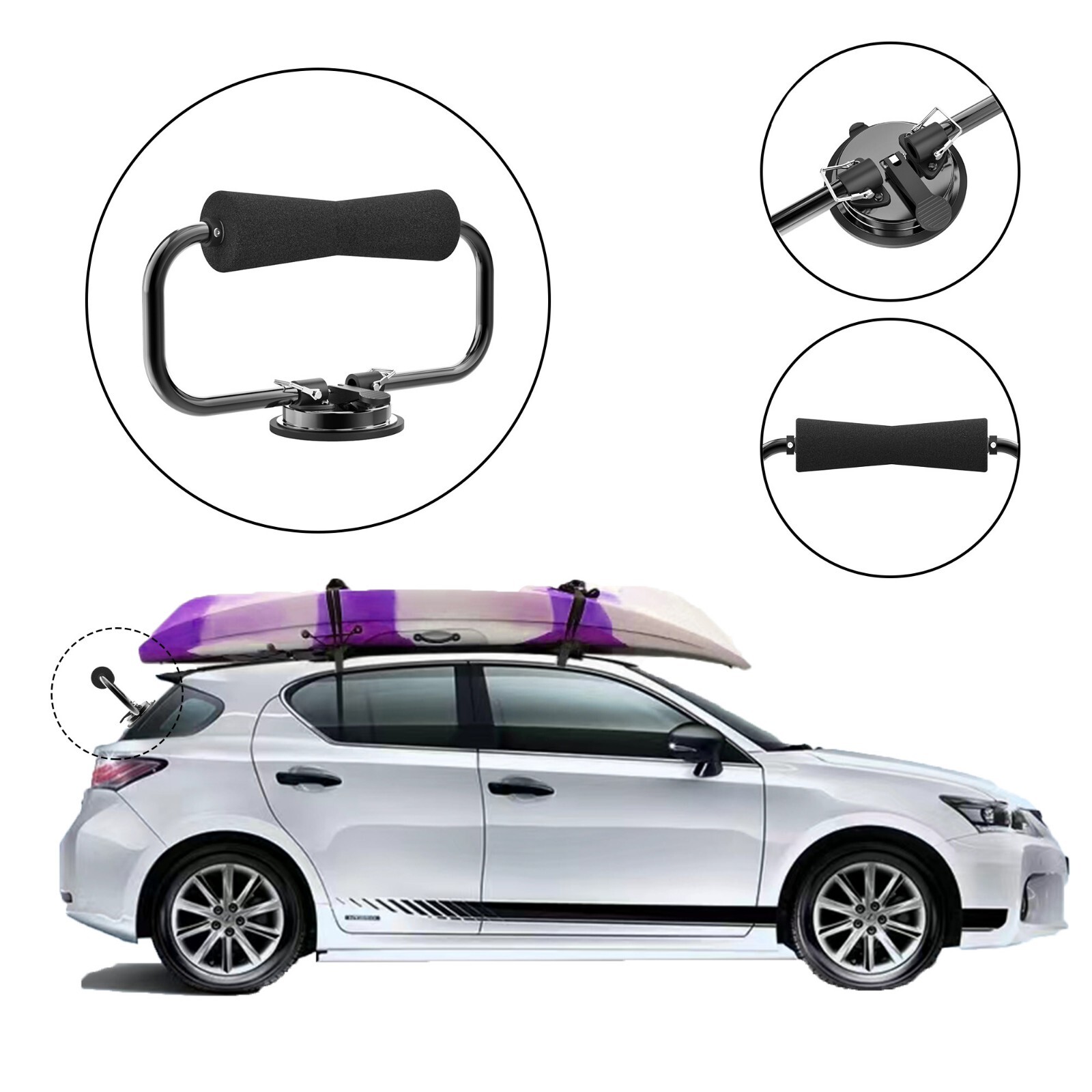 Kayak Load Assist W/ Suction Cup for Car SUV Boat Roller Truck Canoe Support
