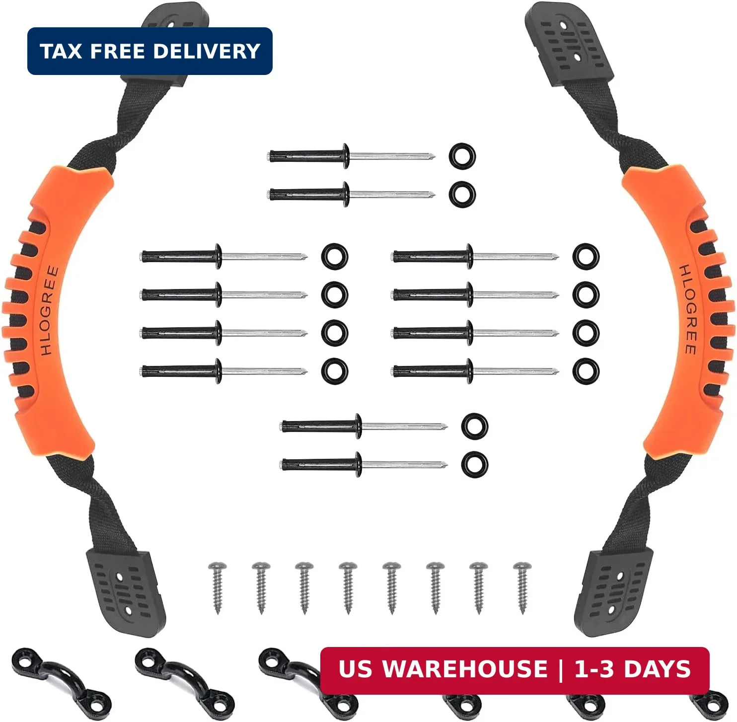 HLOGREE Kayak Handles 2/4 Pack,Kayak Carry Handle with Rivets,Kayak Replacement