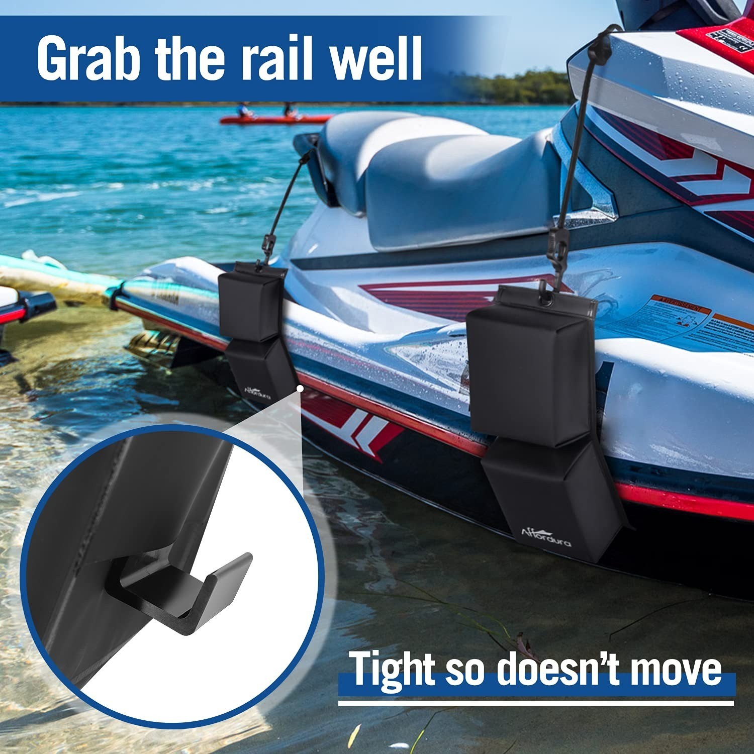 Affordura PWC Fender Bumper with Elastic Cords – 2 Pack for Jet Ski