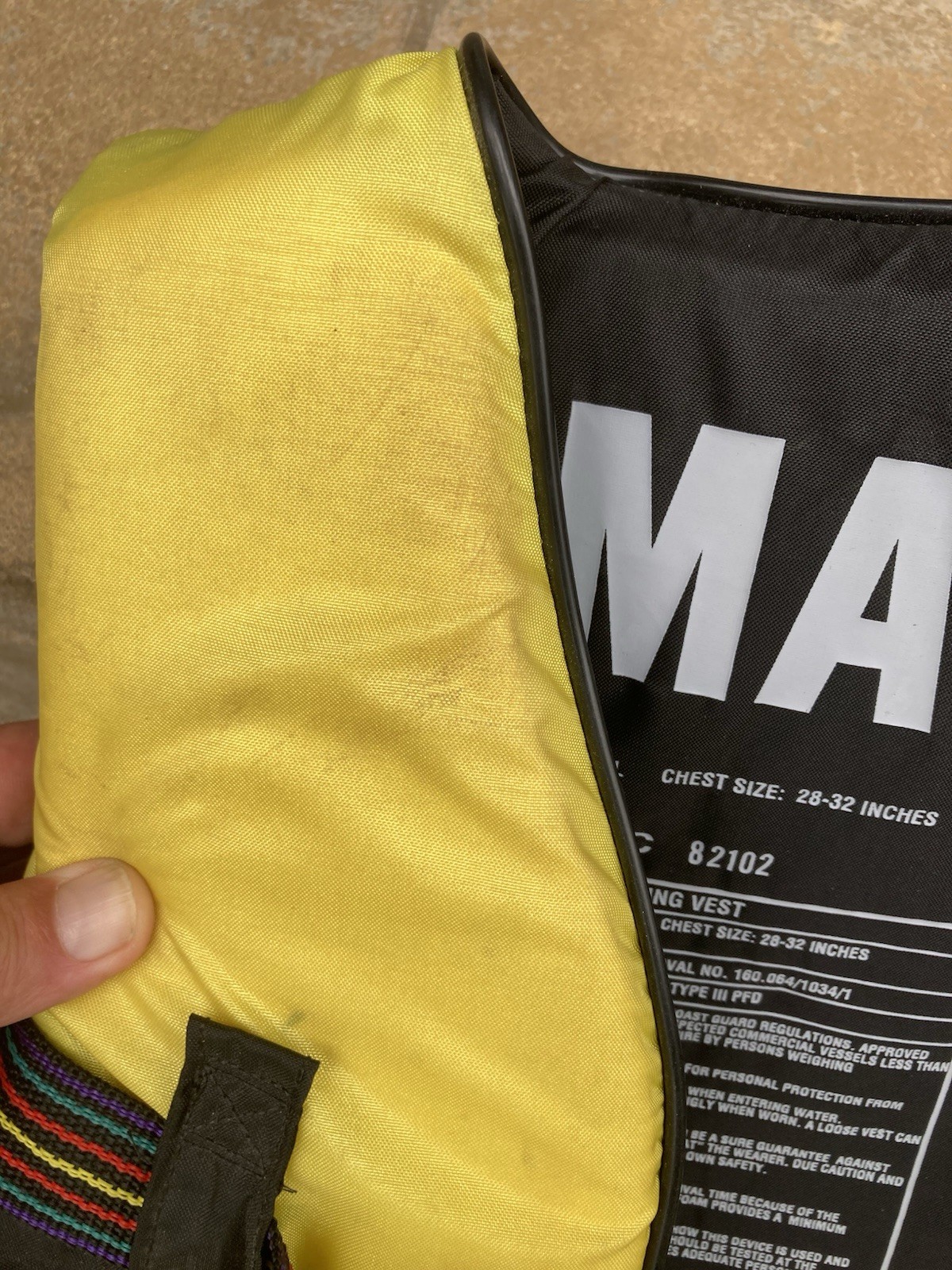 Vintage Yamaha Water Sports Life Jacket Vest 90s Yellow Teal Neon Adult X Small