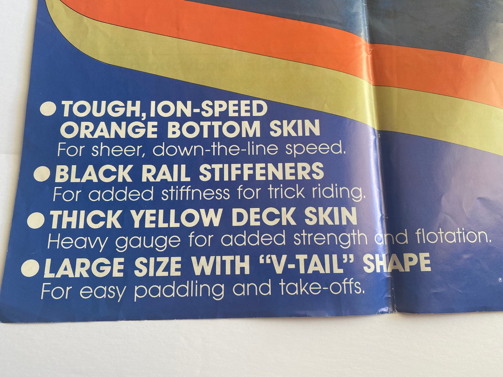 Vintage 1980s Morey Boogie Board Bodyboard Mach 7-7 Instruction Sheet Poster