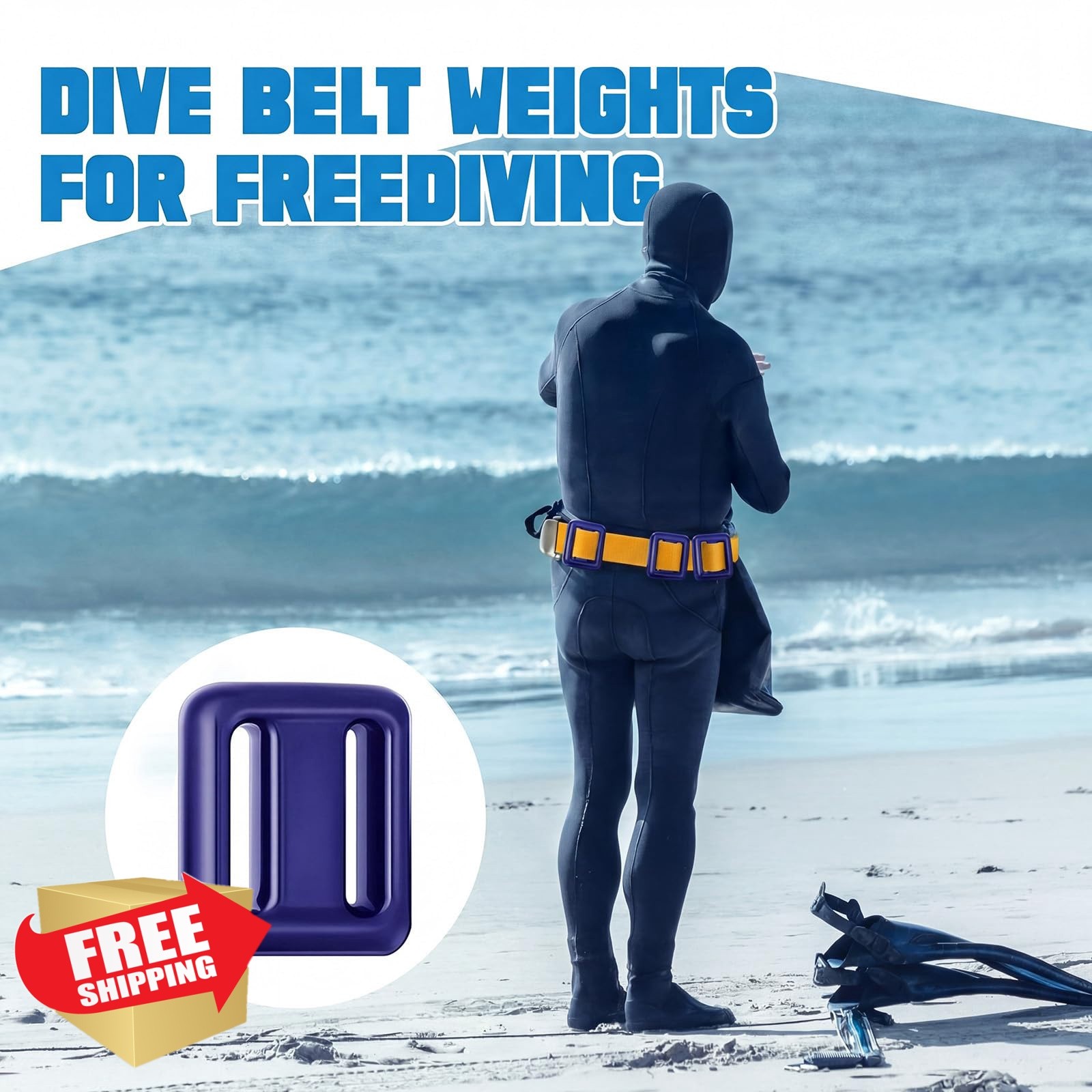 Tellegloww Dive Weights Belt 11.0 Pounds Yellow