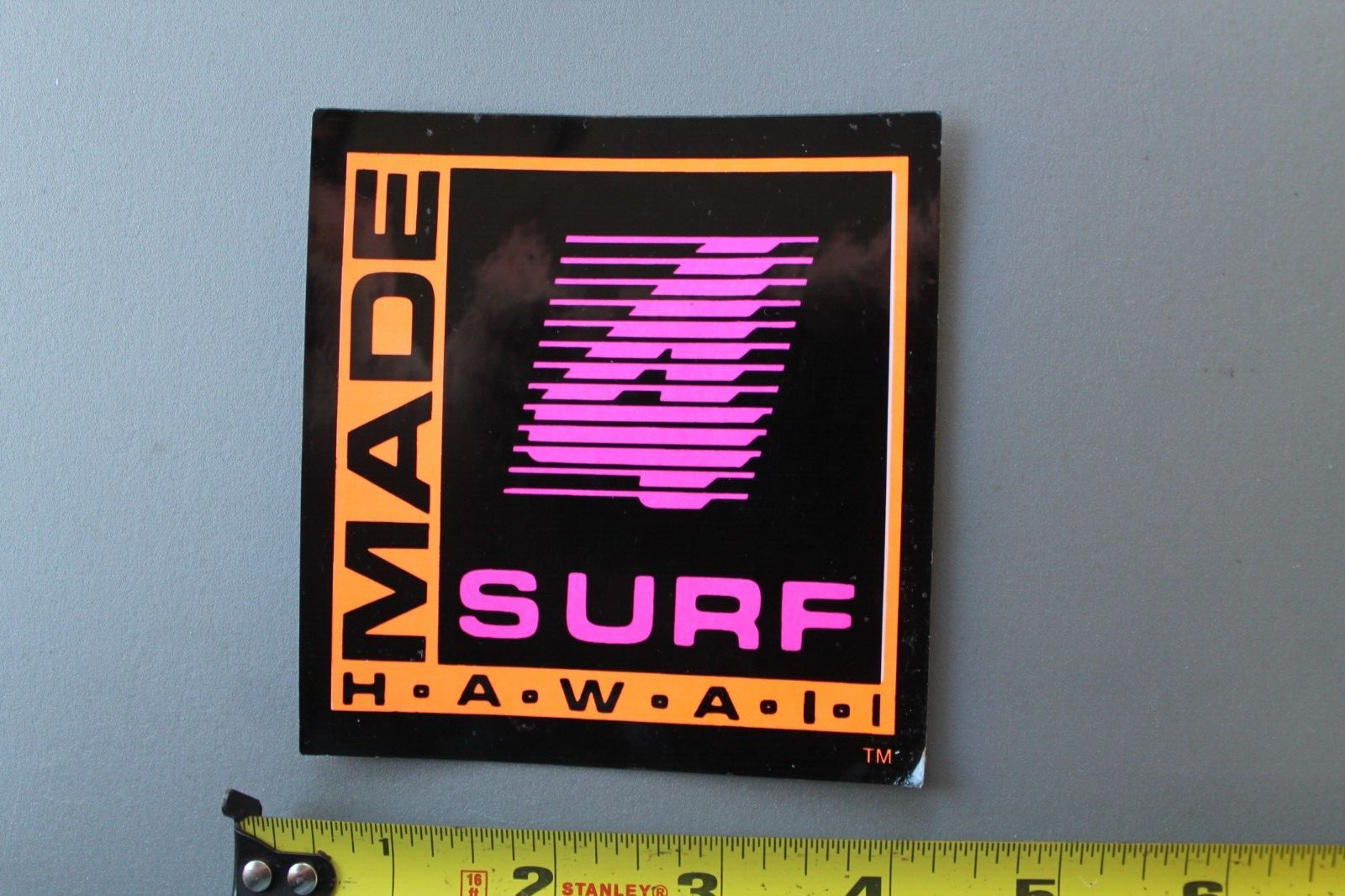 Made 4 Surf Hawaii Neon Pink Orange Aloha 80’s Rare V69A Vintage Surfing STICKER