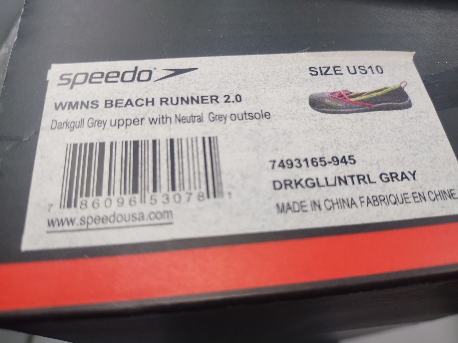 Women’s Speedo Beach Runner 2.0 Water Shoes Gray WMN Size 10