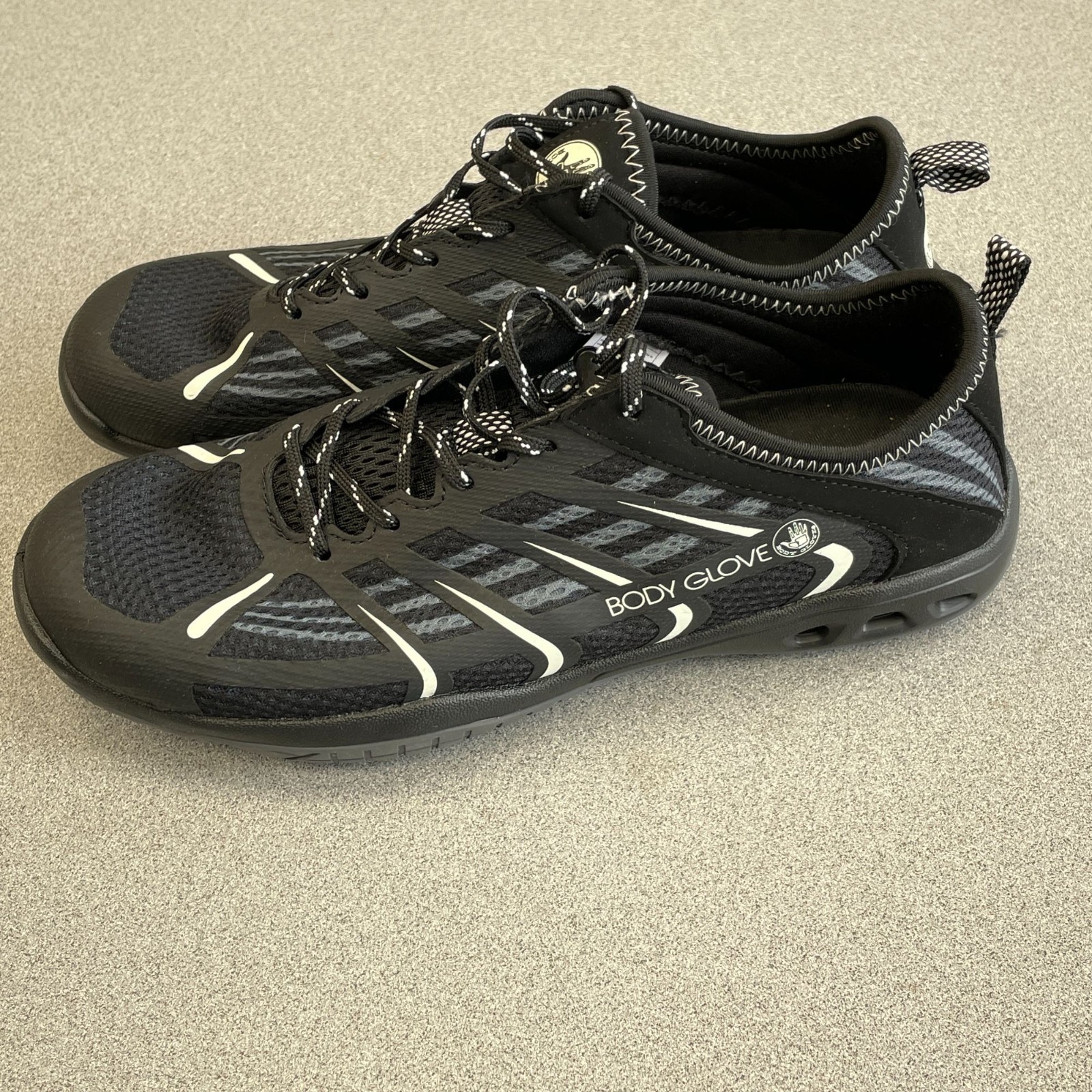 NWOT Body Glove Water Shoes Black Men’s Size 8 Synthetic Upper Rubber Outsole