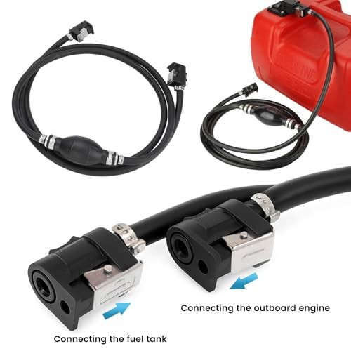 5/16″ 8mm Fuel Line Assembly, 6.8FT Marine Outboard Boat Motor RVs Fuel Gas