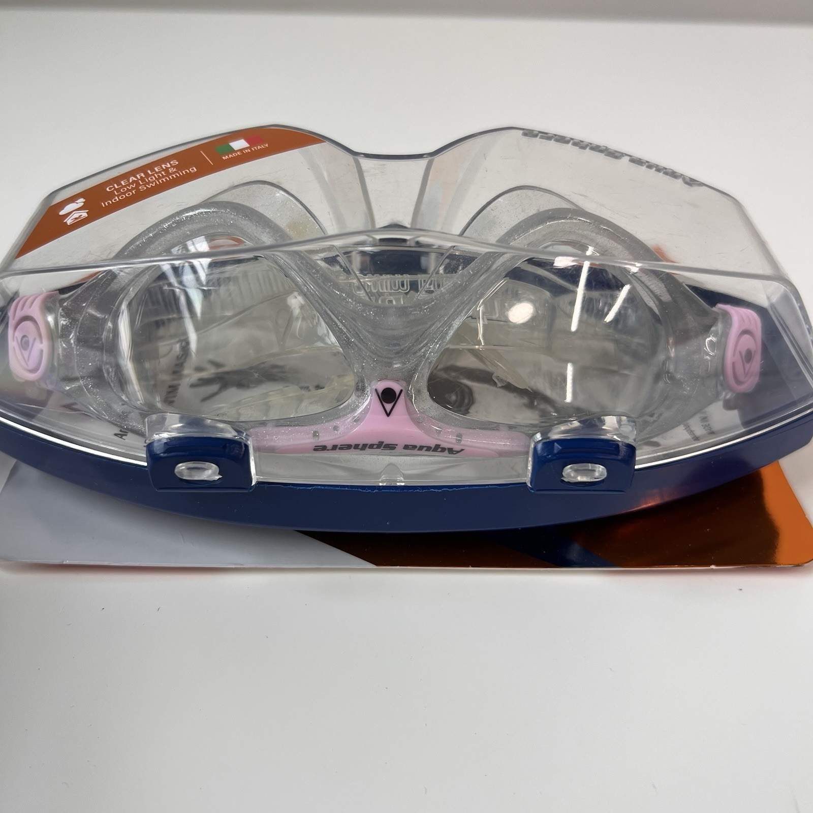 Aqua Sphere Vista Jr. Junior Kids 6+ Swim Mask, Unisex Pink & Clear w/Clear Lens