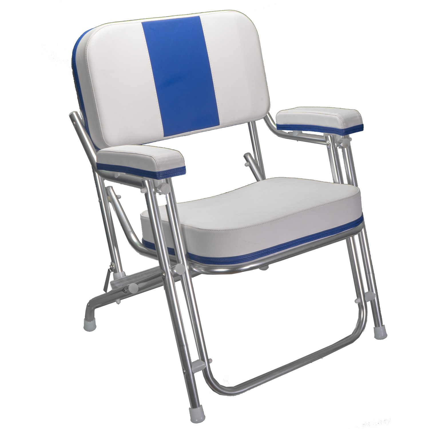 Pactrade Marine White Folding Deck Chair UV Resistant Vinyl 1″ Anodized Aluminum