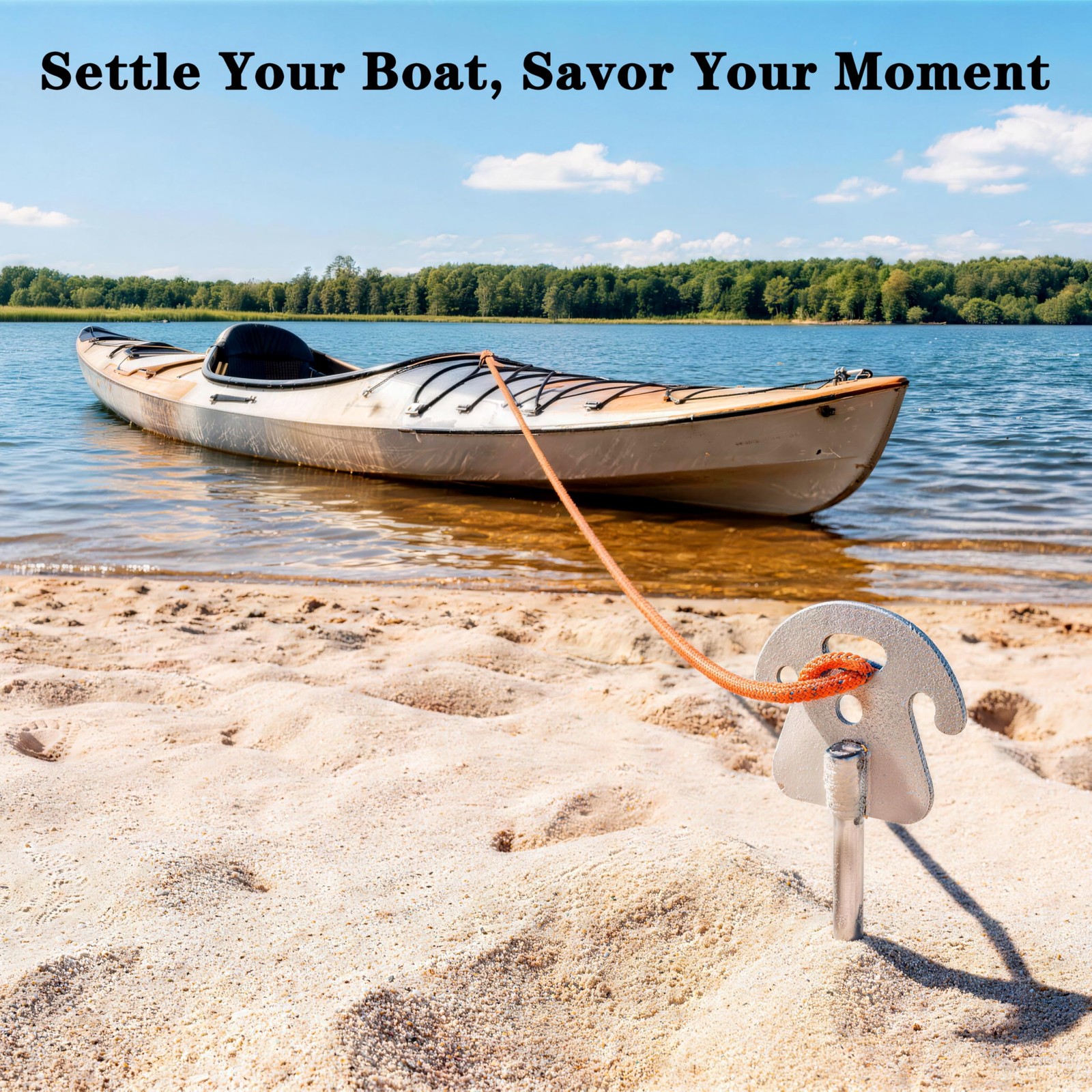 17″ Sand Anchor for Boats, 316 Stainless Steel Screw in Boat Anchor for Beach…