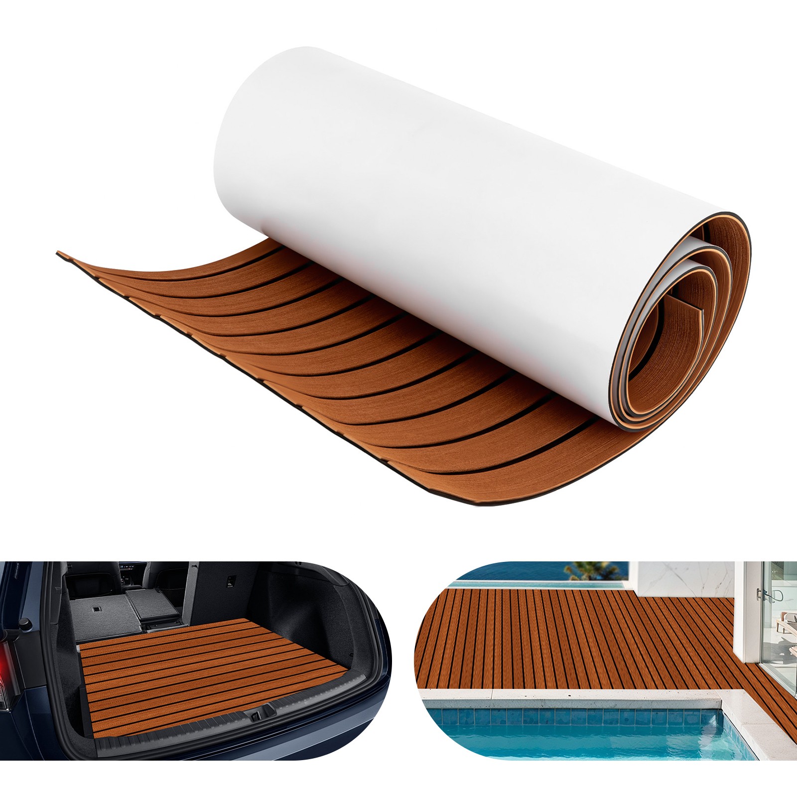 EVA Foam Faux Teak Decking Sheet Sea Deck Yacht Mat 95″ Marine Boat Flooring Mat