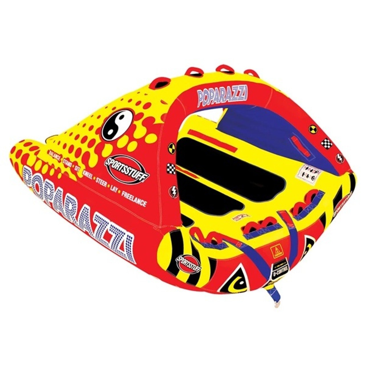 RED/YELLOW – AIRHEAD SPORTSSTUFF POPARAZZI 3 RIDER TOWABLE TUBE