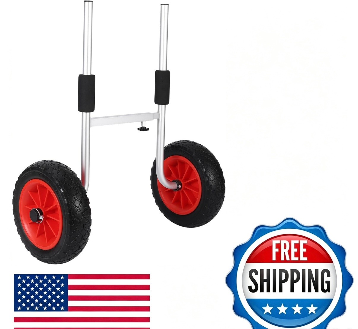 🔥Garvee Kayak Cart for Beach, 220 lbs Capacity, 10″ Solid PU Wheels No Flat Tir