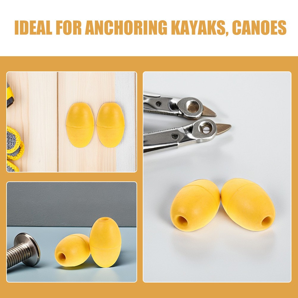 5Pcs Lightweight Durable PVC Kayak Anchor Buoys Yellow for Various Boats