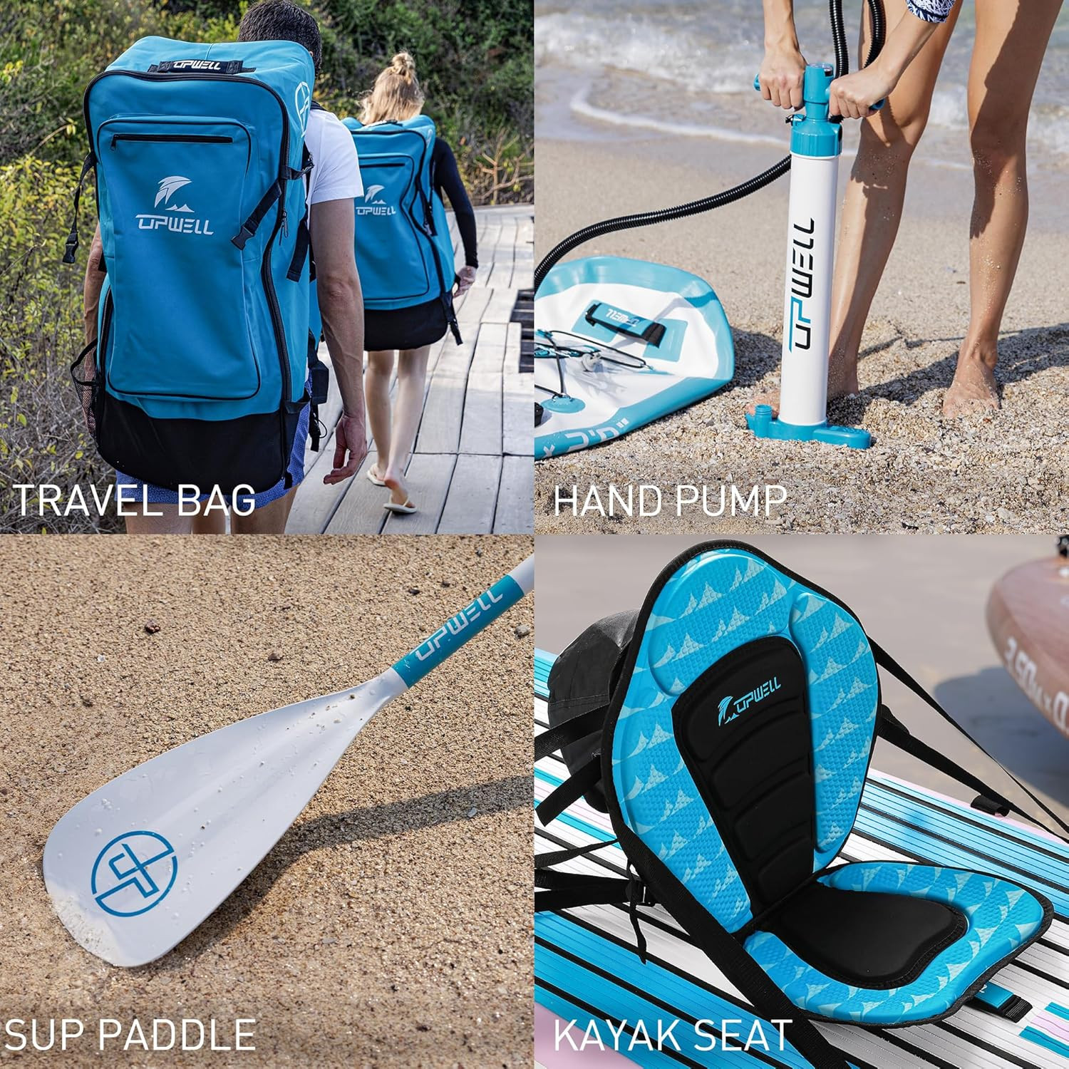 UPWELL 11’6”/11’2”/11’/10’8”/10’6”/10’2” Inflatable Stand up Paddle Board with S