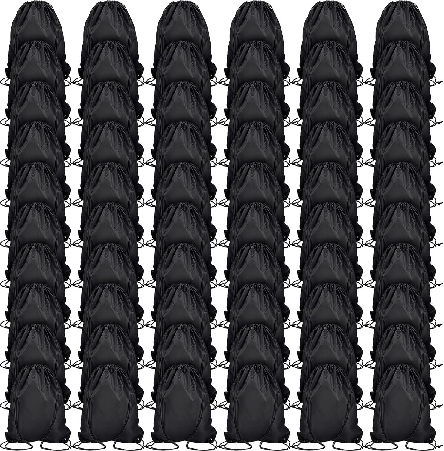 60 Pieces Drawstring Backpack Bags Sports Drawstring Bags Bulk Nylon Cinch Bag f